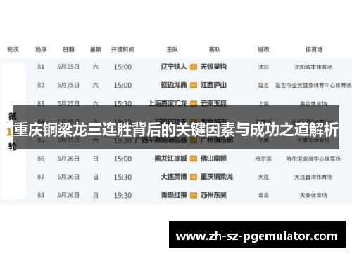 重庆铜梁龙三连胜背后的关键因素与成功之道解析